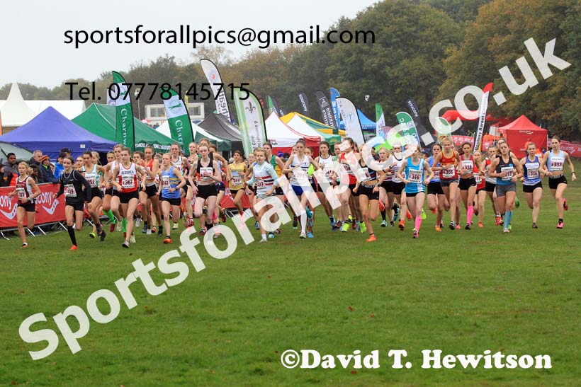 Womens Under-17s, 2022 National Cross Country Relays, Berry Hill Park, Mansfield.  Photo: David T. Hewitson/Sports for All Pics